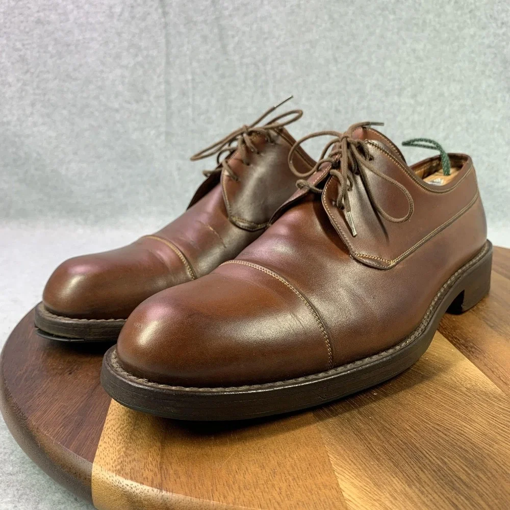 To‎ Boot New York Adam Derrick Derby Shoes Mens 11 Leather Cap Toe Made in Italy